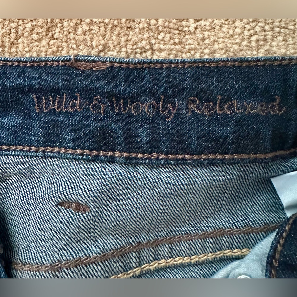 Cowgirl Tuff Wild & Wooly Relaxed Fit Dark Blue Jeans, Bootcut NWOT - Picture 3 of 11